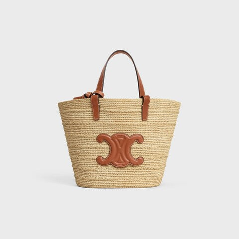 Céline - Classic Basket Small Soft Model Raffia and Calfskin