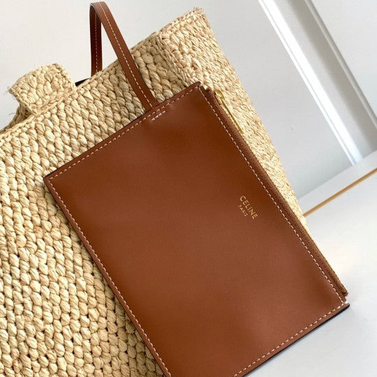 Celine - Small Tote Thais Raffia Calfskin Top