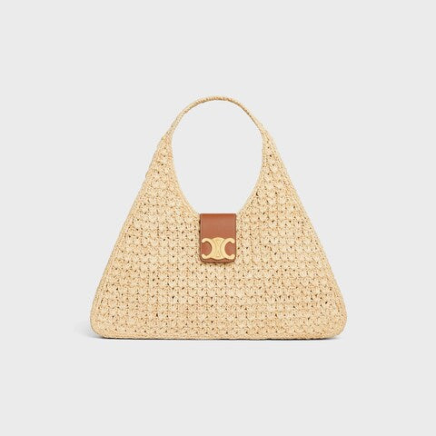 Celine - Classic Basket Triangle Tote Raffia Calfskin