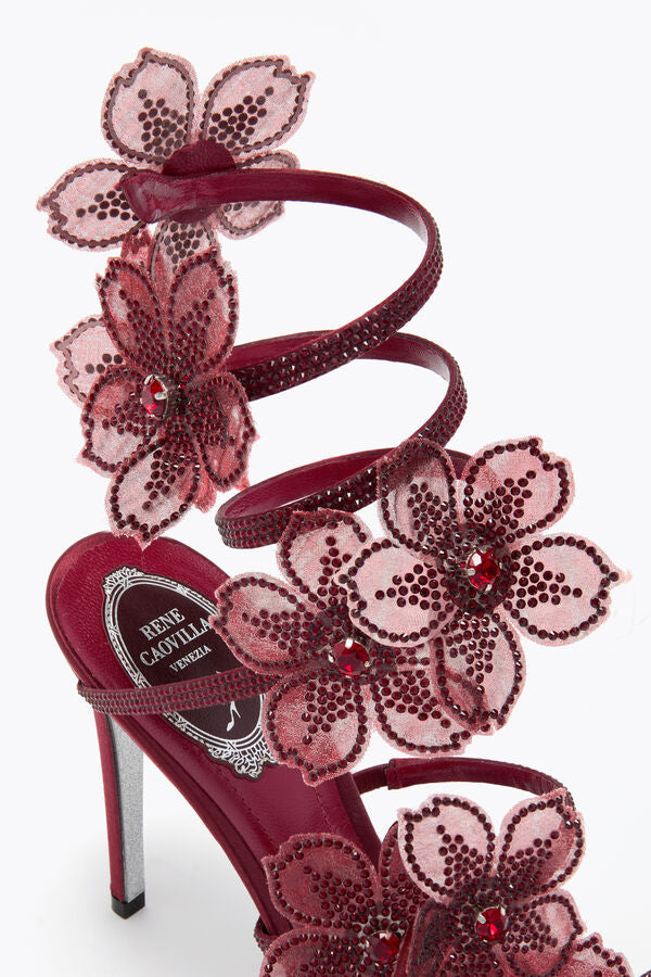 SANDALES -  PEACH FLOWER BOURGOGNE 105 "2 COLORIS"