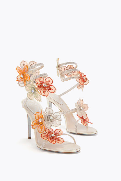 SANDALES - PEACH FLOWER 105 "2 COLORIS"NEW"