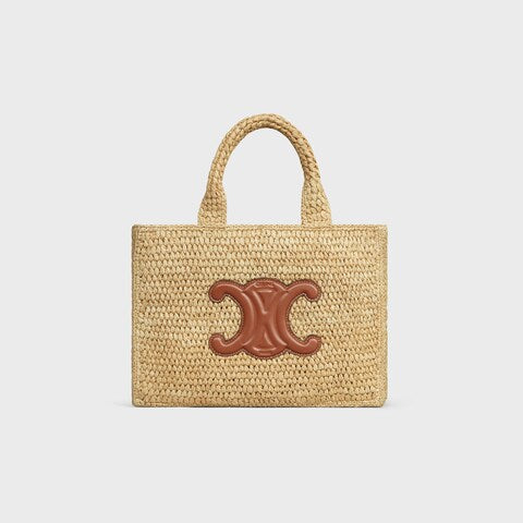 C­eli­ne - Small Tote Thais Raffia Calfskin Top